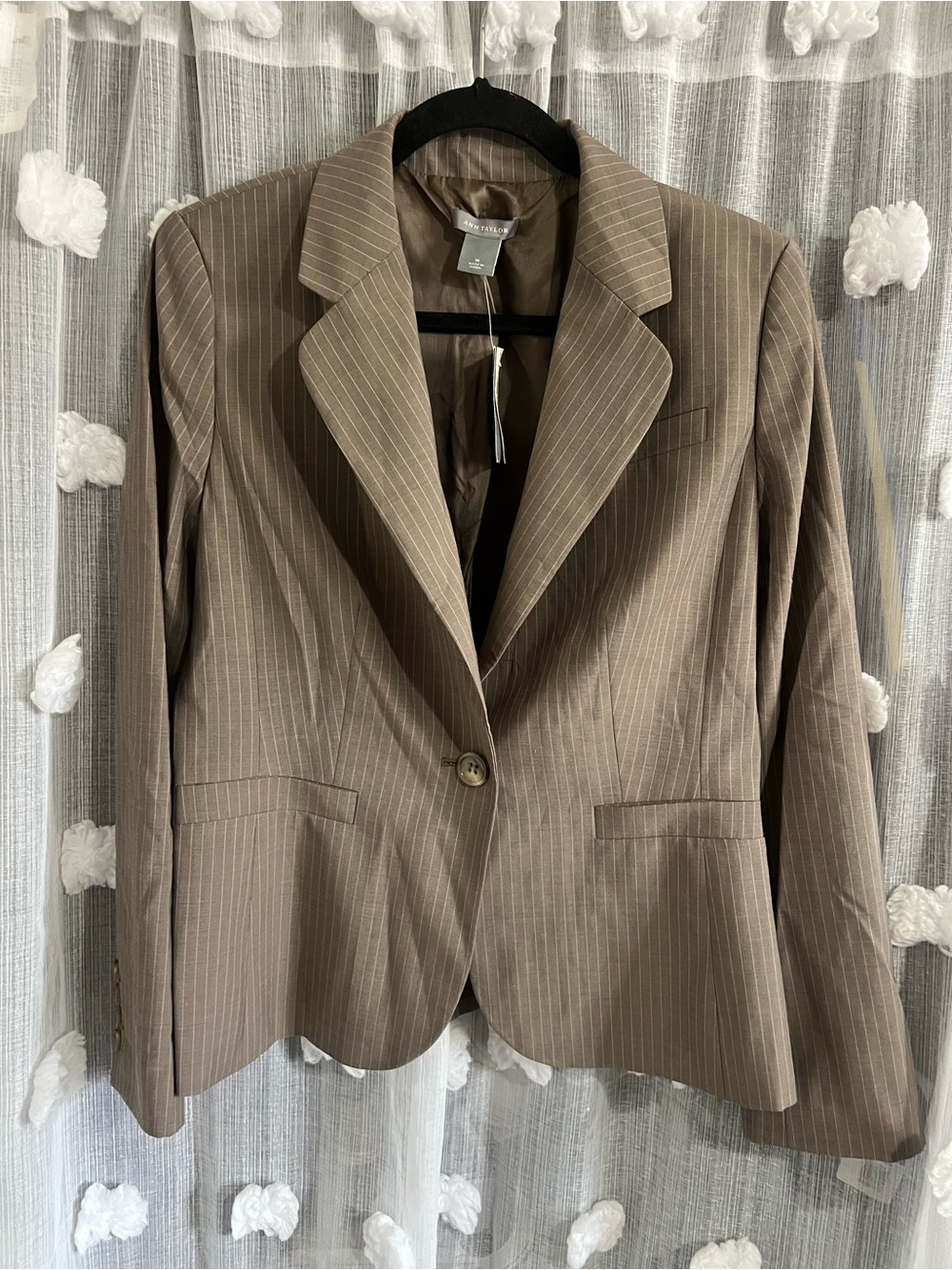 Ann Taylor Women’s Pinstripe Single-Button Blazer